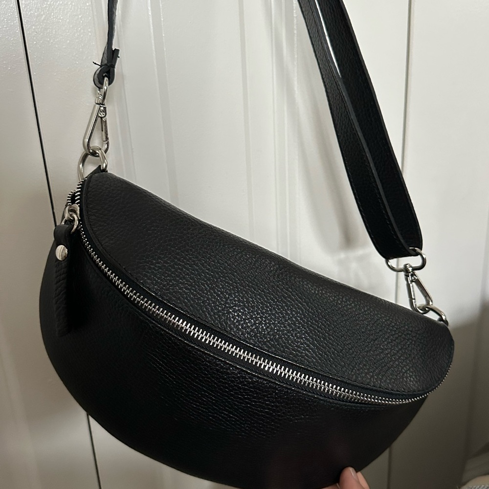 Black Leather Crossbody Bag